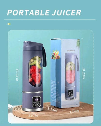 2025 New Household Charging MINI Crushed Ice Electric Juicer Powerful Motor 450ML Large Capacity Digital Display Juice Cup.
