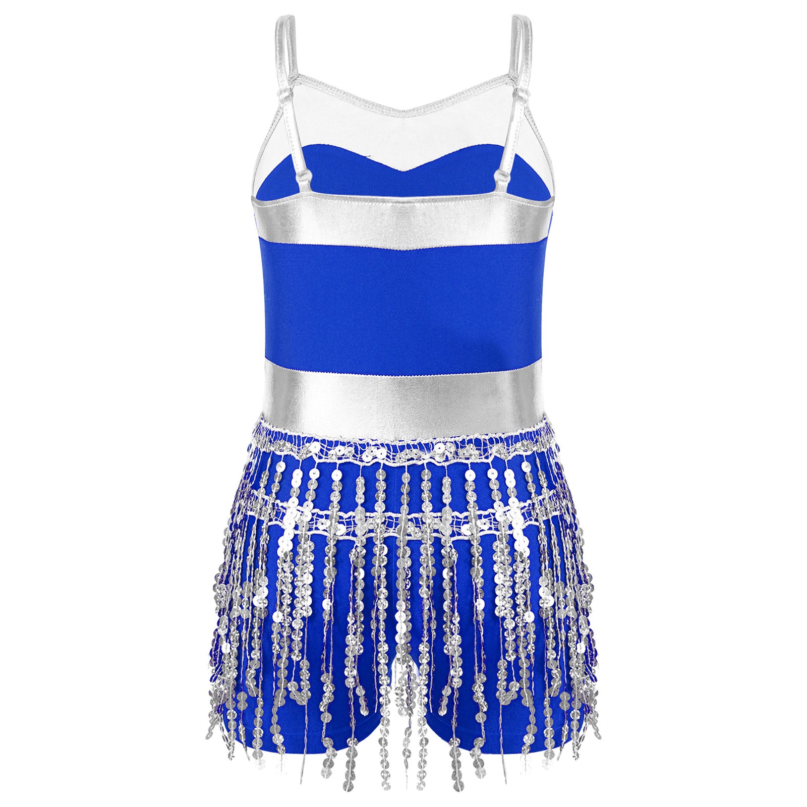 Kinder Mädchen Latin Tanz Kostüm Jazz Samba Cha-Cha Eiskunstlauf Trikot Kleid glänzende Pailletten Quaste Bodysuit für Bühnen performance.