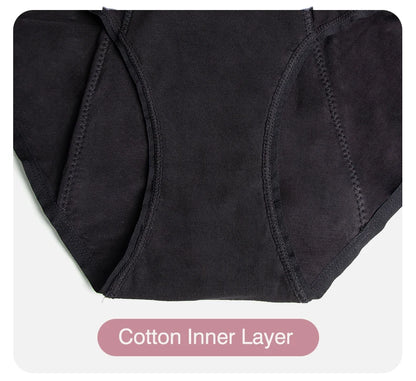 Mid-Waist Period Underwear for Women 4-Layer Anti-Leakage Super Absorbent Menstrual Panties for Daily Use Sports.