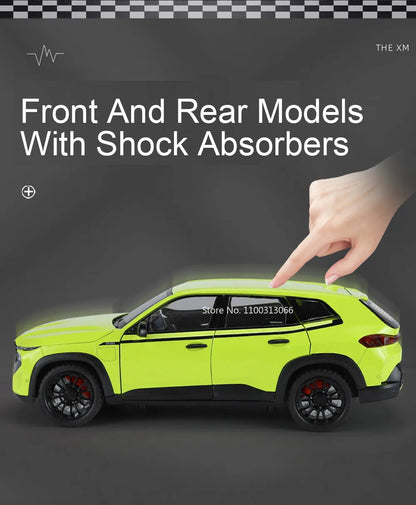 1/24 The XM Alloy Car Models Toy Diecasts Off-road Vehicles with Light Sound Pull Back Function SUV Car Toys for Kids Boys Gifts.