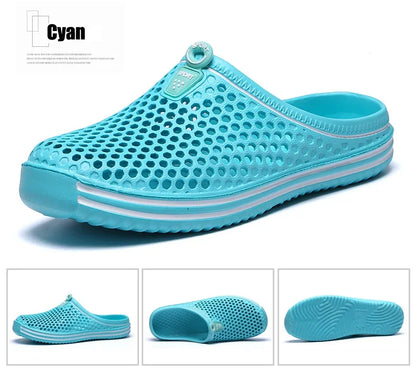 YRZL Mens Sandals Light EVA Summer Casual Shoes Hole Shoes Clogs Lovers Home Garden Outdoor Big Size 45 Male Beach Flat Slippers.