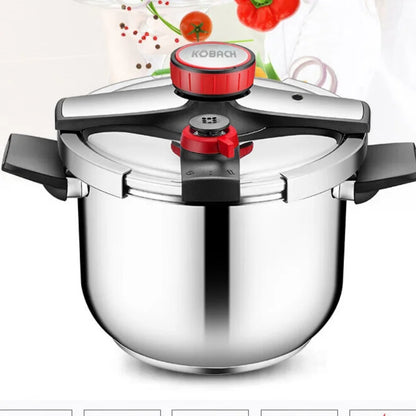 304 Stainless Steel Pressure Cooker Large Capacity Thickened Anti Explosion Induction Cooker 100Kpa Dual Adjustment.