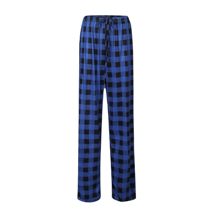 Frauen Weihnachten Pyjama Hosen Herbst Winter Plaid Gedruckt Hosen Mode Lässig Breite Bein Hosen Kleidung Streetwear.