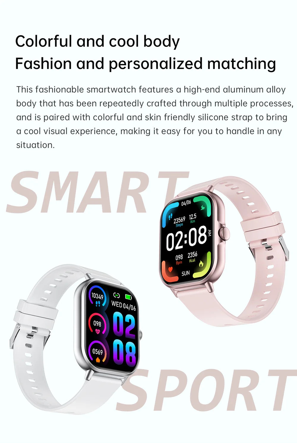 2025 2.01'' Smart Watch Bluetooth Call Play Music Smartwatch Fitness Clock Sport Waterproof Watches for Men Women iPhone Android.