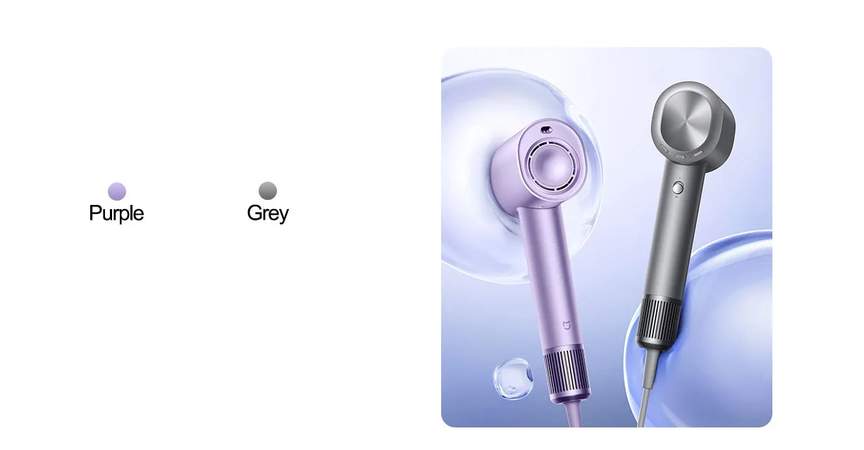XIAOMI MIJIA High Speed Water Ion Hair Dryer H701,4 Temps & 3 Speeds,Professional 1600W Ionic Blow Dryers,110000 Rpm Fast Dry.