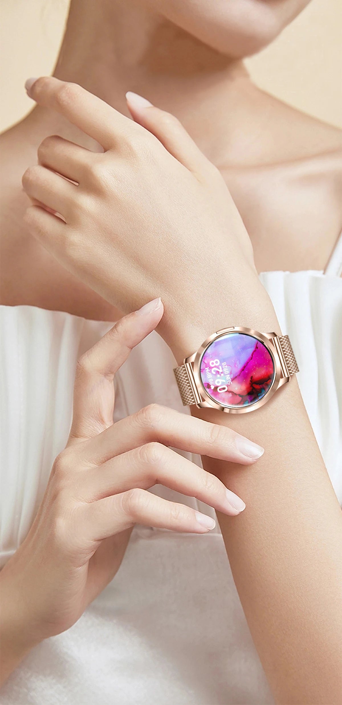 New Women Smart Watch 1.32"Ultra-thin AMOLED HD Screen Sport Fitness Bracelet Custom Watch Face Bluetooth Call Luxury Smartwatch