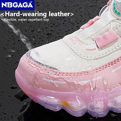 New Anti-skid Leather Kids Sneakers for 5-16Years Girls Casual Walking Footwear Non Slip Children Boys Sport Running Sneaker.