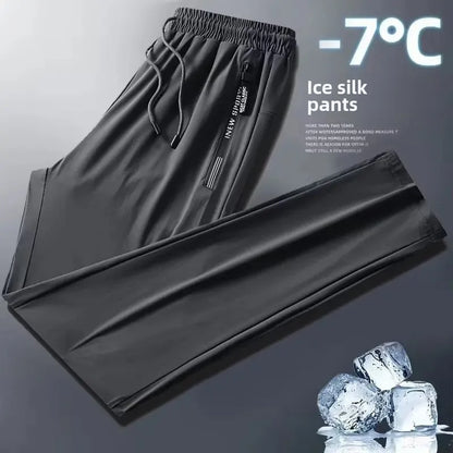 Men's Autumn Winter New Trendy Brand Sportswear Pants Fleece-Lined And Thickened Loose-Fit Straight-Leg Casual Trousers.