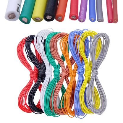 Soft Silicone Cable Auto Car Battery Automotive Wiring 30 28 26 22 20 18 16 14 12 8AWG Heat-resistant Electrical Wire Red Black.