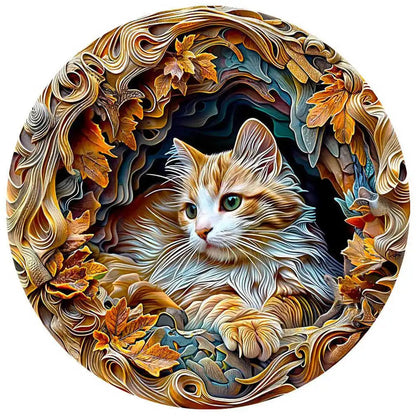 Deer in The Forest Wooden Puzzle Unique Shape Animal Puzzle Adult Relaxation Gift Exquisite Boxed Set with Decorative Artworks.