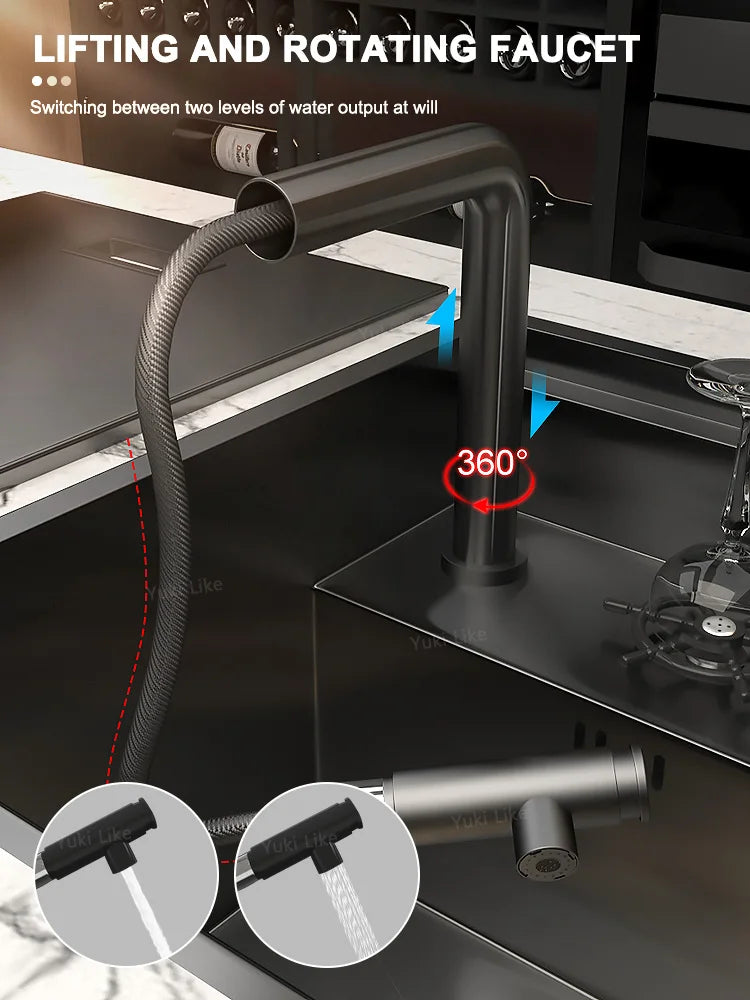 Versteckte Küchenspüle aus Edelstahl, Unterbau, Mini-Einzelschlitz, klein, multifunktional, für Wohnmobile, Café, Bar, Waschbecken mit Deckel, Gartenbalkon