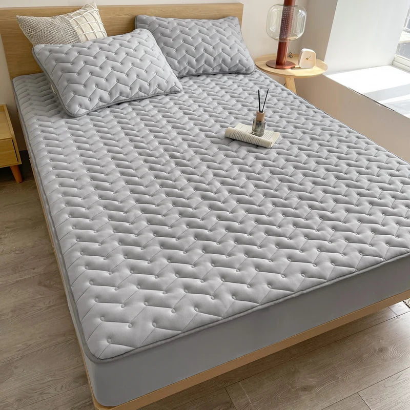 3pcs Waterproof Bedding Set 1pc Mattress Cover 2pcs Pillowcase Soft Comfortable Fitted Sheet Washable Durable Mattress Protector.