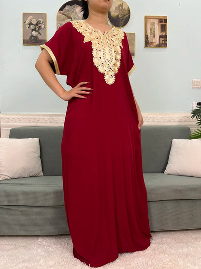 Muslimische Reine Abayas Für Frauen Dubai Baumwolle Applikationen Lose Fit Femme Robe Türkei Islam Traditionelle Kleider Mit Kopftuch Turban