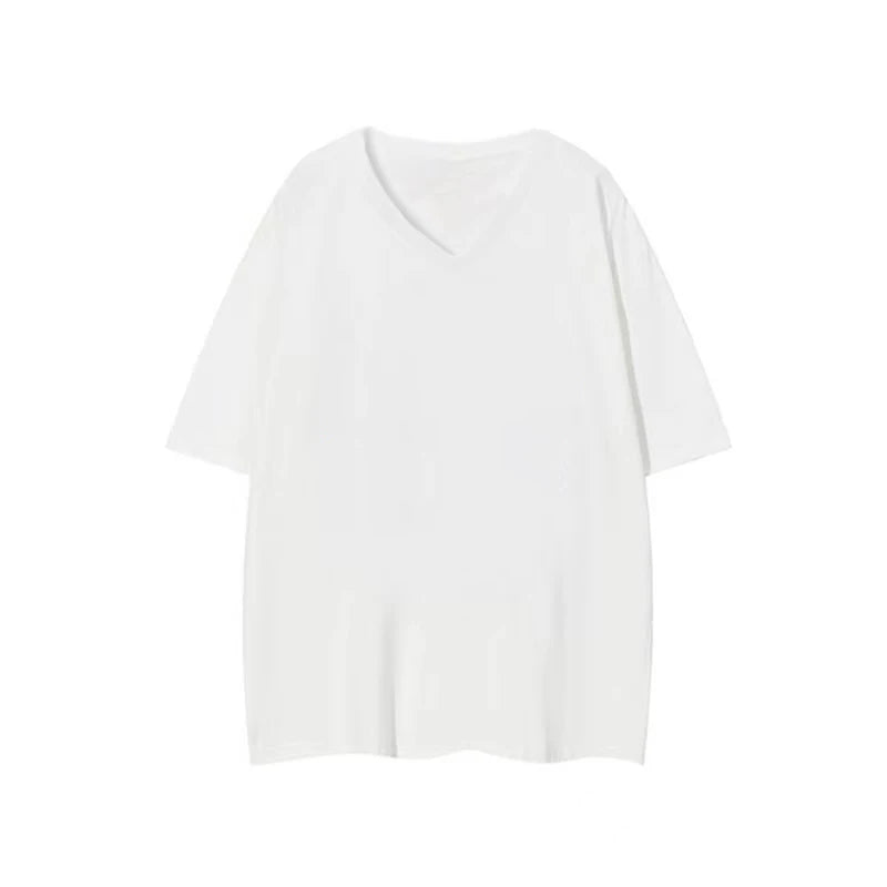 Men's T-Shirts,100% Cotton Soft,V-Neck Fashion Male Tops Tees,Short Sleeve Tee Shirt for Men Black White.