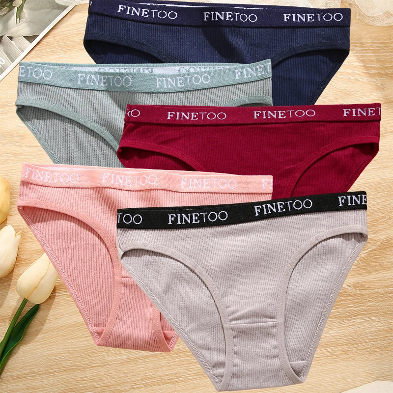 5Pcs/Set Sexy Women' Cotton Pantys Comfort Letter Printed Woman Briefs Ladies Underpants Fashion Girls Waist Band Lingerie M-XXL.