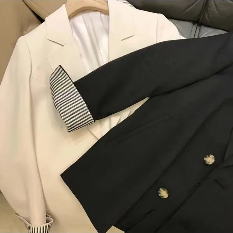 Casual Blazer for Women Korean Elegant Office Ladies Single Breasted Suit Jacket Y2K Autumn Loose Streetwear All Match Outerwear.