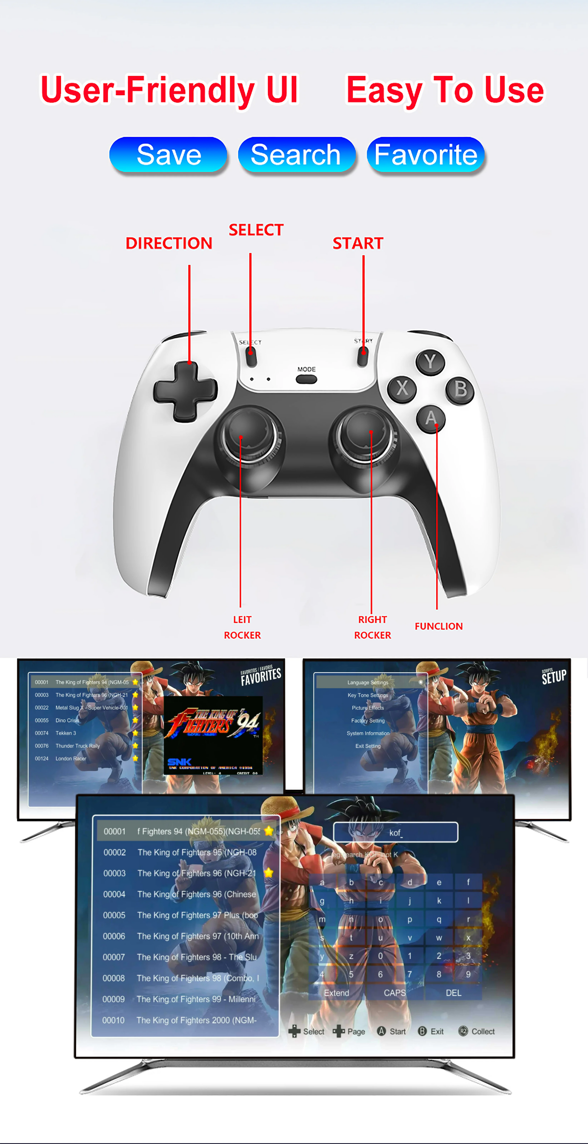 4K TV Game Stick M15 Video Game Console Built-in 40000+/50000 Games 128G Handheld Game Player Wireless Controller Retro Gamepad.