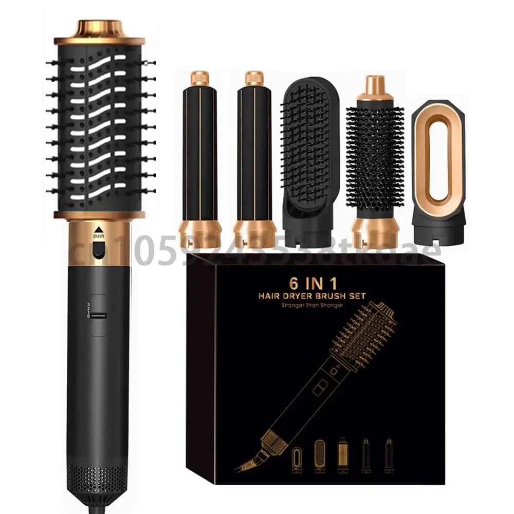 6 in 1 Hair Dryer Brush Hot Comb Set Professional Curling Iron Hair Straightener Styling Tool For Dyson Airwrap Hair Dryer.