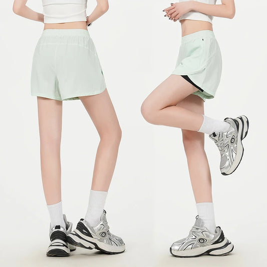 Yoga Short Pants Women Double Design Short Lightweight Comfortable Quick Dry Breathable Fitness Sport Anti-exposure Shorts Pants.