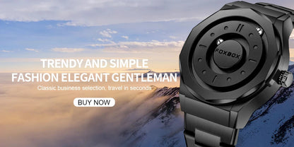 FOXBOX Creative Scrolling Pointer Magnetic Force Men's Quartz Wristwatches Outdoor Sports Waterproof Watch Men Relogio Masculino.