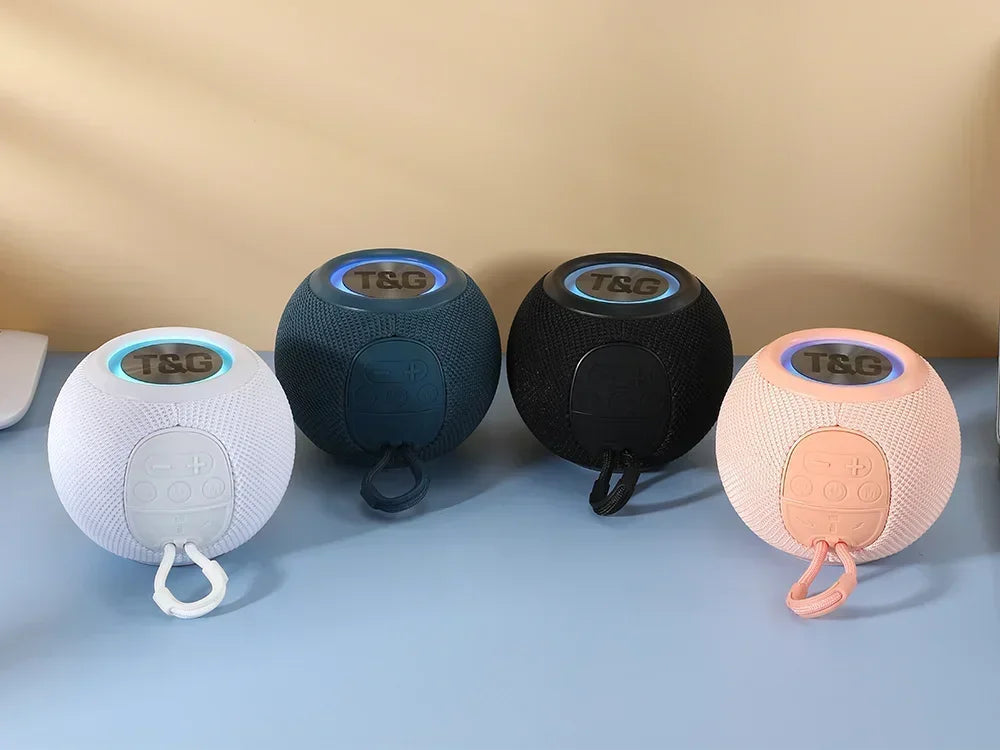 T&G TG337 Bluetooth Speaker Portable TWS Wireless Mini Bass Boombox LED Loudspeaker IPX7 Outdoor Music Player Support BT AUX FM