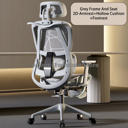 Atmungsaktiver Mesh-Computer-Bürostuhl mit Armlehne und Lordosenstütze, verstellbarer ergonomischer Schreibtischstuhl, Heim-Gaming-Kopfstützenstuhl