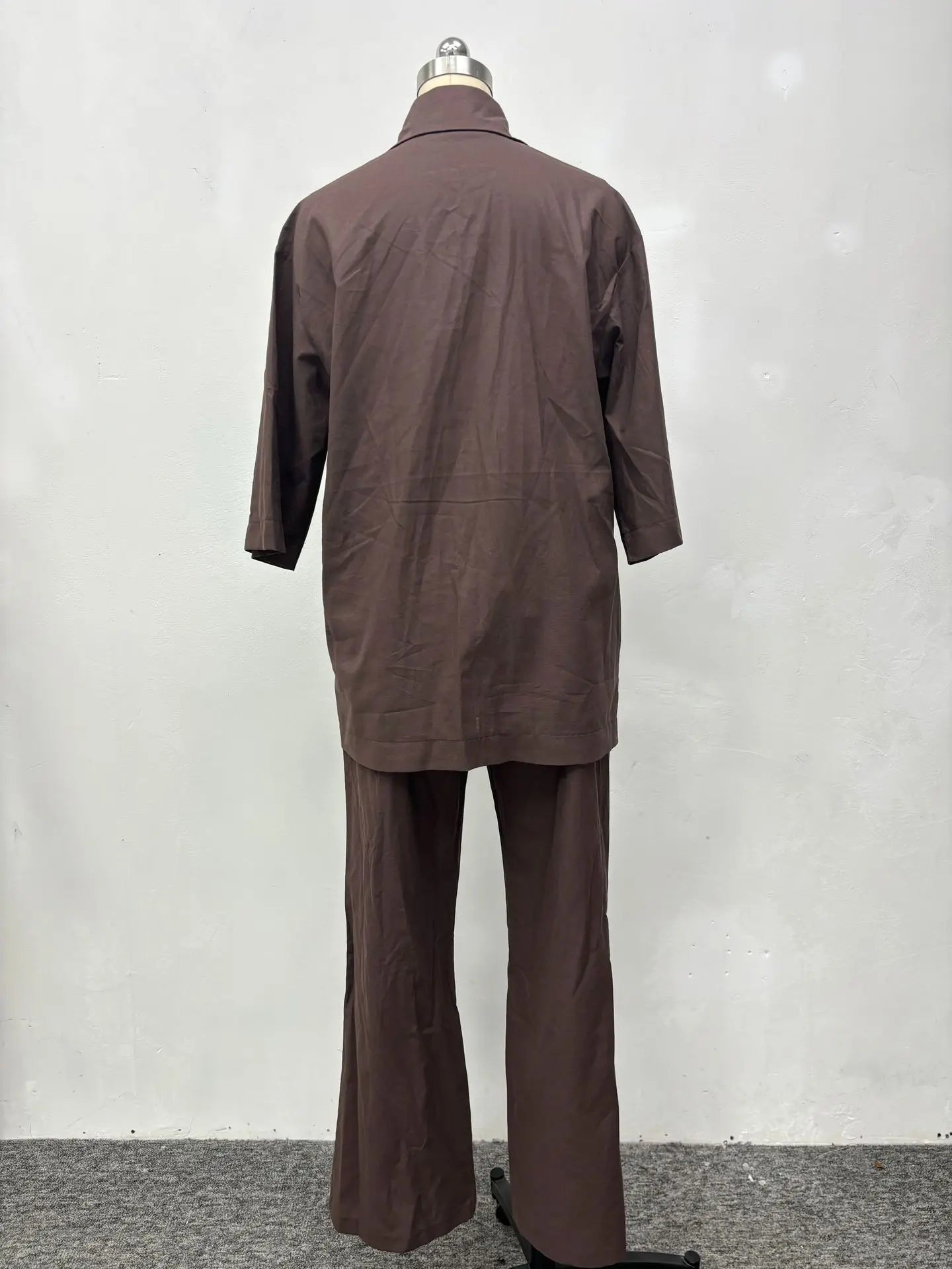 Cotton Linen Set Women Spring Summer Loose Oversize Long Sleeve Shirt Long Pants 2 Piece Sets Casual Office Ladies Trousers Suit.