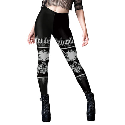 [You're My Secret] Sexy Women's Black Ouija Punk Rock Gothic Leggings For Women Push Up Fitness Legging Stretch Printed Leggins