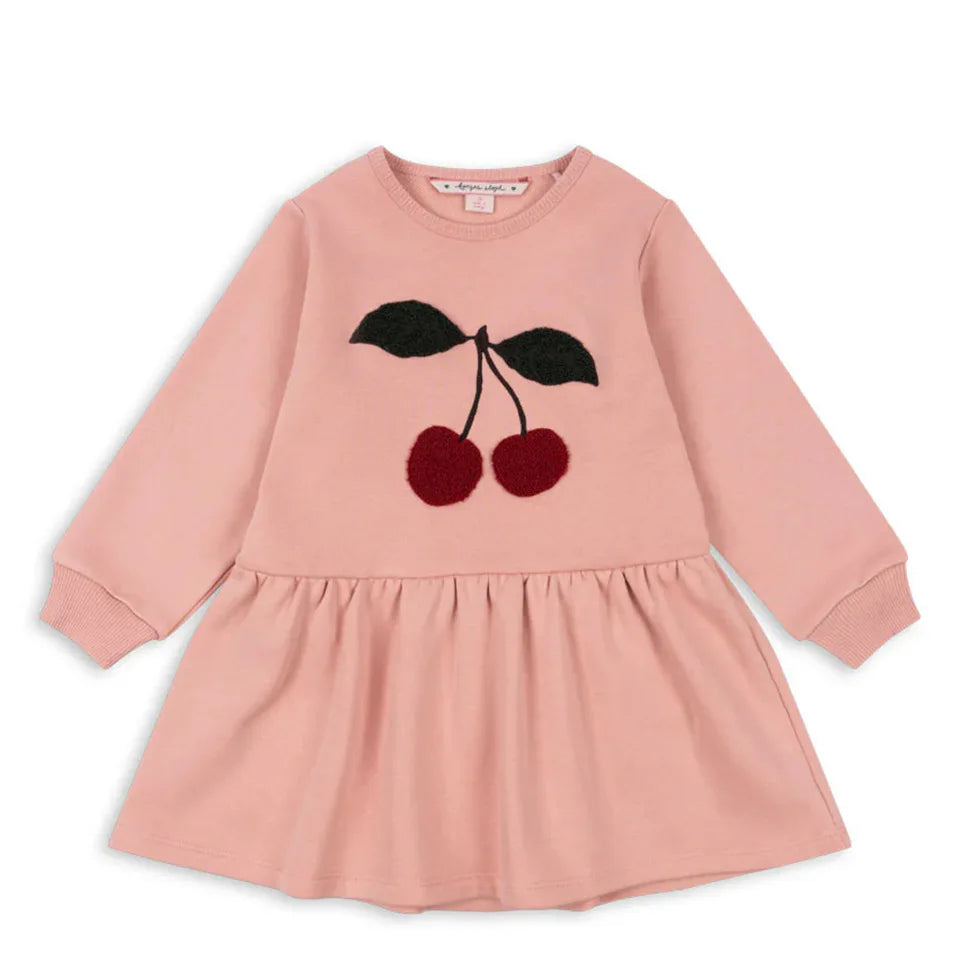 Konges Slojd AW Baby Girls Sweatshirts + Pants 2 Pcs Sets Lambswool Cherry Jackets Kids Clothes Girls Print Dresses Coats 1-9Yrs