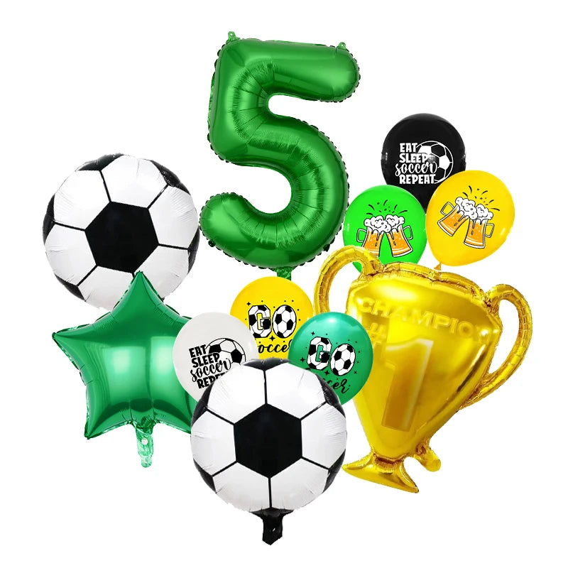 Fußball Geburtstag Dekoration Party Supplies Geschirr Luftballons Set Süßigkeiten Geschenkboxen Fußball Geburtstagsgeschenke Kinder Geburtstagsgeschenke