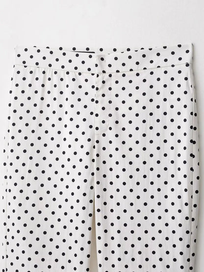 TRAFZA Herbst Polka Dot Gedruckt Jacke Für Frauen Lange Ärmel Rollkragen Zipper Mit Taschen Kordelzug Lose Vintage Mäntel