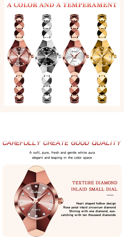 BINBOND Waterproof Watch Casual Fashion Quartz Watches Women Top Brand Luxury Stainless Steel Strap Elegant Business Women Watch.