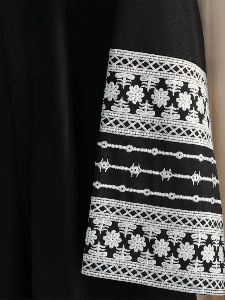 Ramadan Eid Black Open Kimono Abaya Damen Dubai Islam Muslim Kaftan Dress Prayer Clothes Women Kebaya Robe Femme Musulmane.