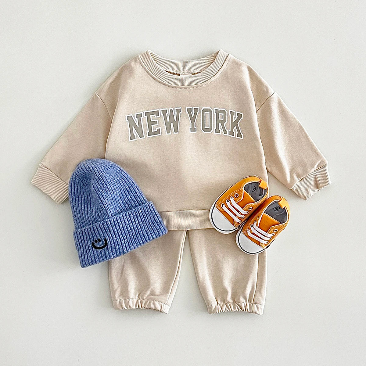 Infant Baby Set Frühling Herbst Brief New York Drucken Neugeborenen Top + Unten Baumwolle Sport kinder Mode Neue Baby Kleidung 0-3Y.