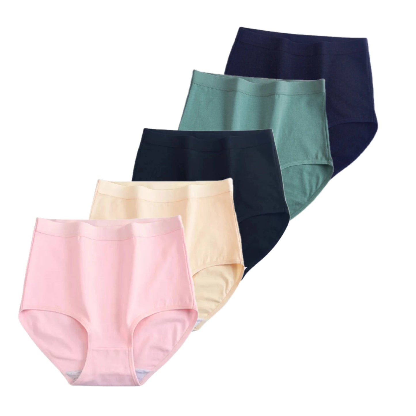 FallSweet 5Pcs/Lot Cotton Panties for Women Plus Size Underwear High Waist Comfortable Female Underpants Sexy Lingerie M-XXXL