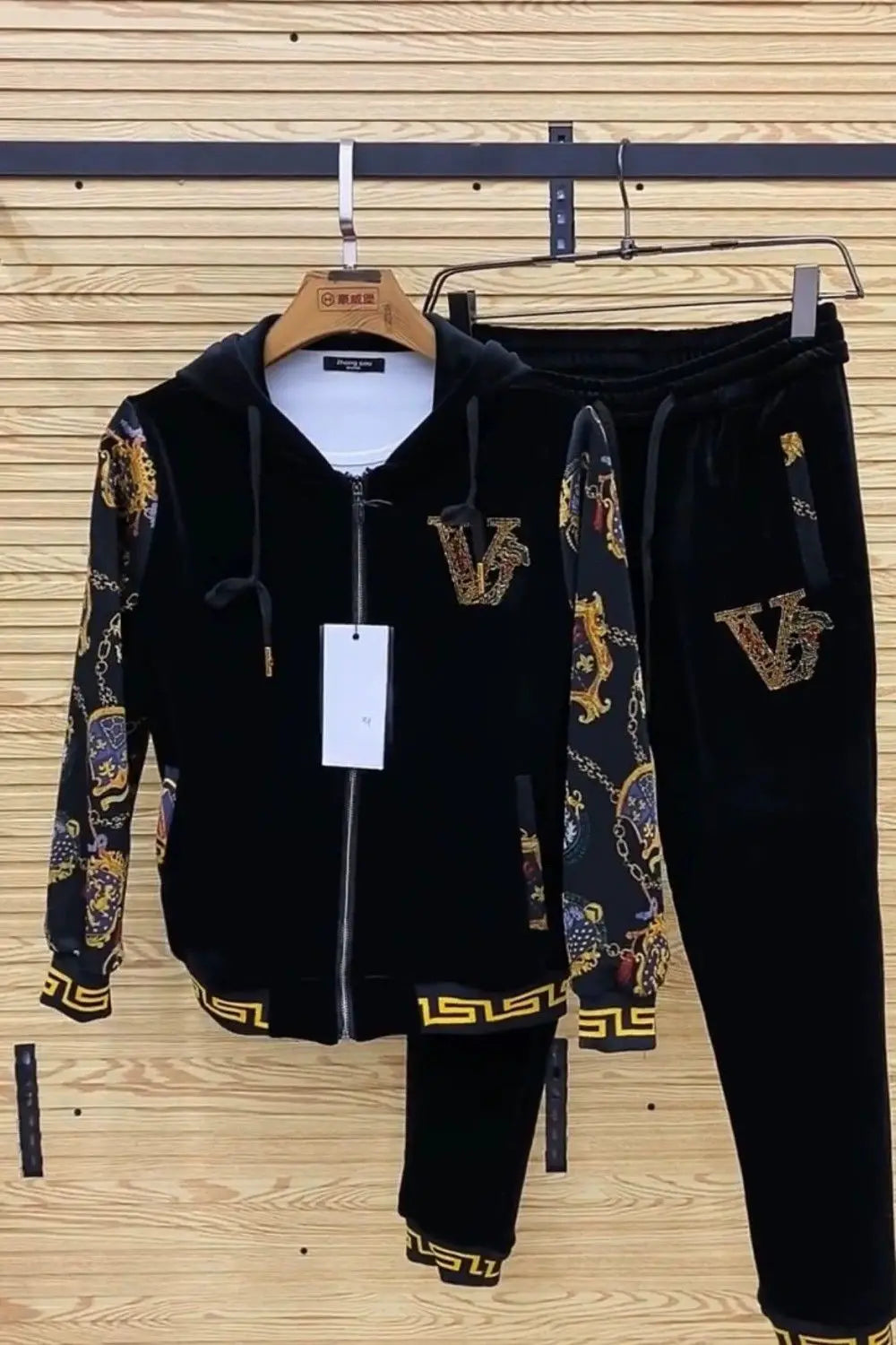 Men's autumn casual two-piece set, new coat, pants, fashionable youth suit..