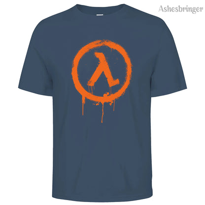 Men's Cotton Crew Neck Half Life Graphic Print T-Shirt Street Casual Style Tops For Men and Women.