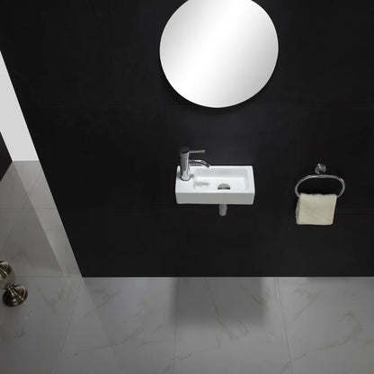 Mini Wandbehang Waschbecken Balkon ultra schmale Waschbecken Keramik Plattform Waschbecken Home Schlafzimmer Wand waschbecken