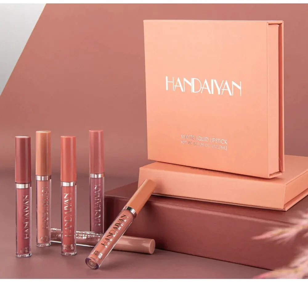Liquid Lipstick Set Ultra Matte Velvet Waterproof Long Lasting Lip Glosses Nude Makeup Cosmetic Kit.