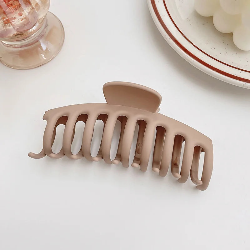 Women Hair Claw Clips Korea Coffee Beige Acrylic Large Hair Claw Hairpin Geometric Barrettes Crab Girl Headwear Hair Accessories.