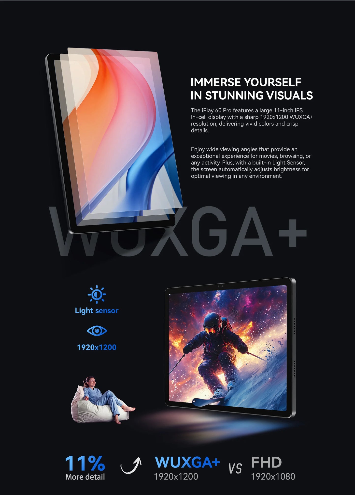 ALLDOCUBE iPlay60 Pro Tablet 10.95" 90Hz Display Helio G99 16GB(6GB+10GB Virtual) RAM 128GB ROM 4G LTE Android 14 7000mAh.