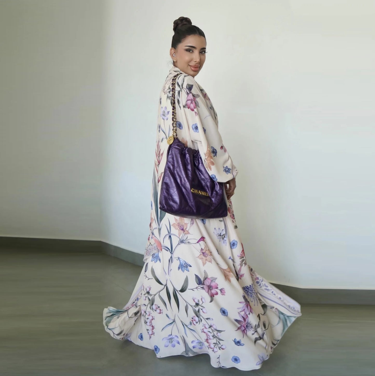 Eid Frauen Abaya Blume Drucken Offene Strickjacke Schal Party Kleid Muslimischen Langarm Jalabiya Ramadan Abayas Kaftan Arabischen Lange Robe.