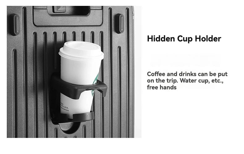 2024 neue Große Kapazität Tasse Halter Gepäck Koffer USB Lade Frauen Mädchen Handgepäck Internat Gepäck Reise 20/24/26/28 zoll.