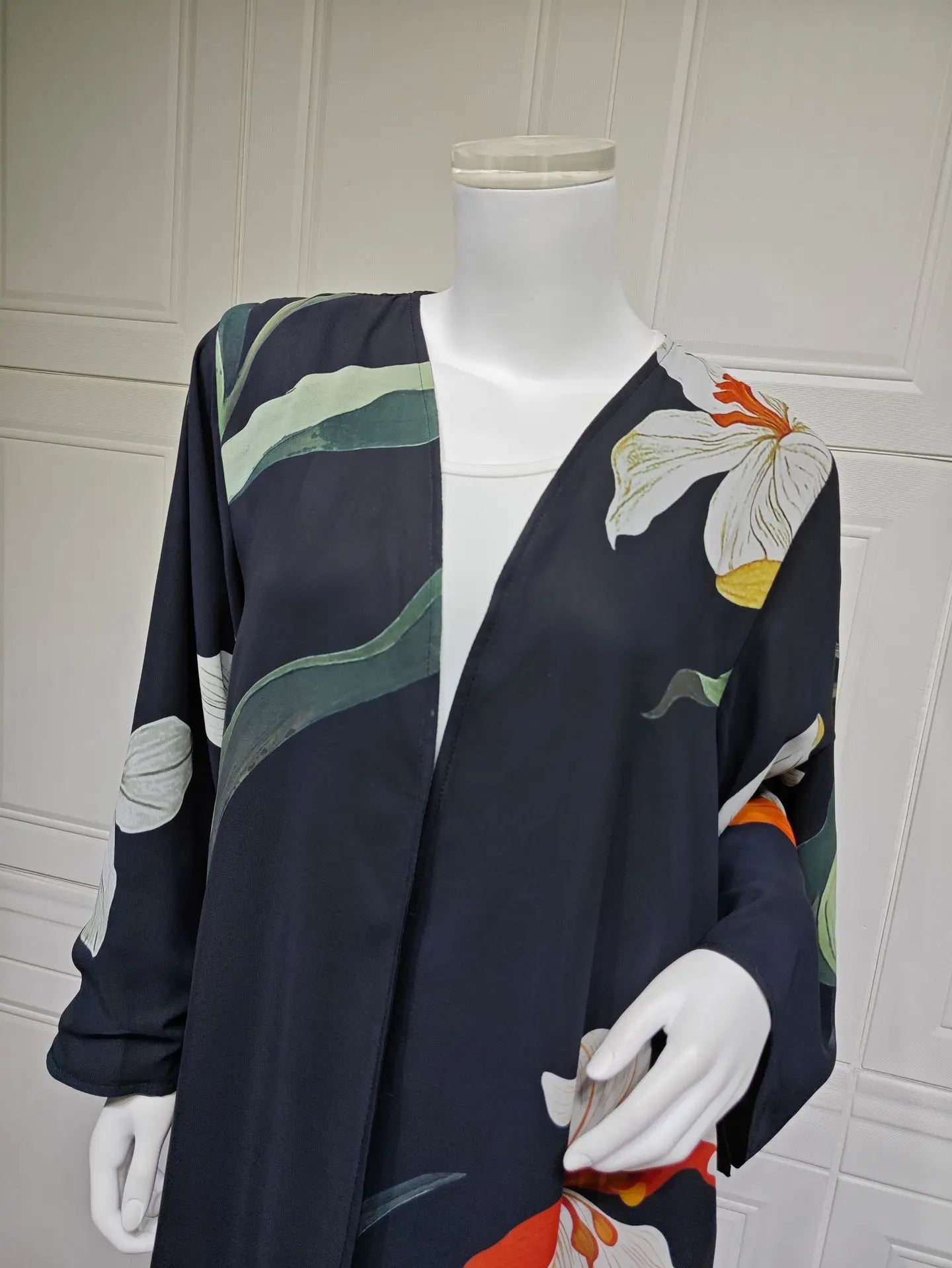 Uni Dubai Fashion Floral Print Open Abaya Muslim Elegant Cardigan With Hijab Scarf 2025 Feminine Clothes.
