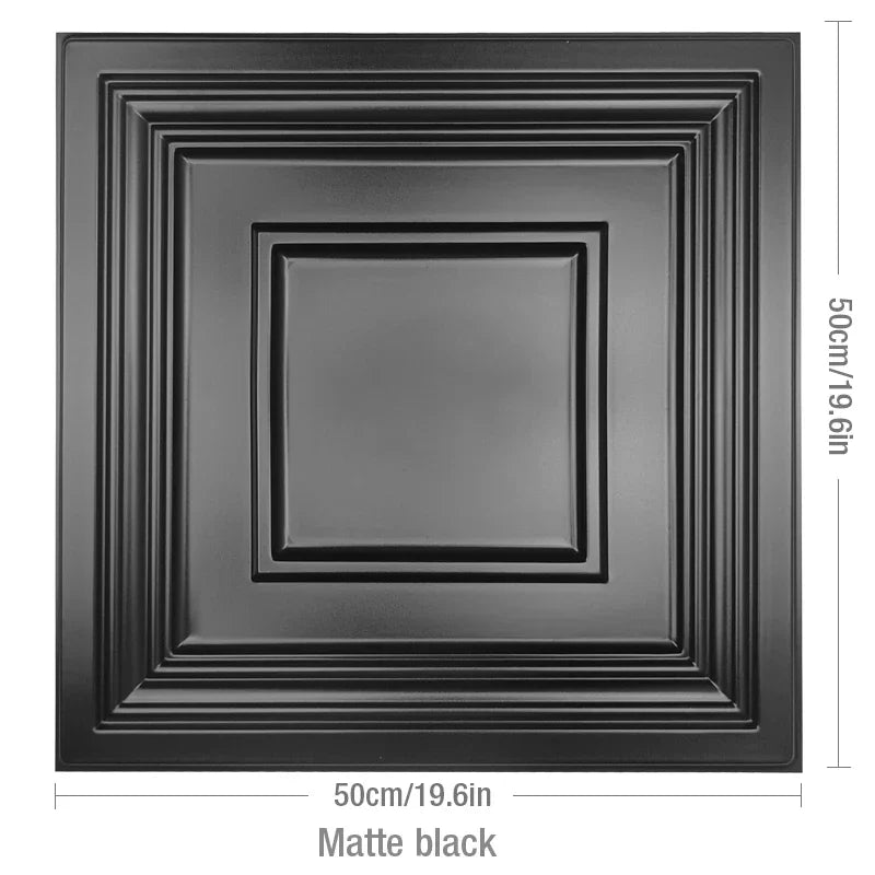 12PC 50x50cm 3d art plaster cut geometric diamond carved wood adhesive bottom wall 3d wall sticker 3d wall panel home decoration