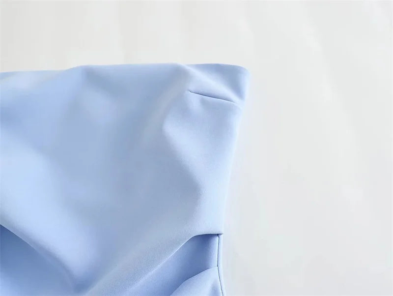 MUJER Off Schulter Mini Kleid Frau Blau Schwarz Weiß, Figurbetontes Kleid Frauen Backless Ärmellose Sommer Sexy Party Kurze Kleider.