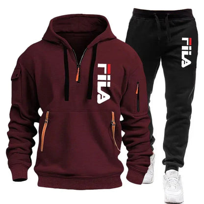 Autumn and winter men's sportswear sets, trendy brand clothing sweatshirt sets, and casual design oversized long-sleeved sweatsh