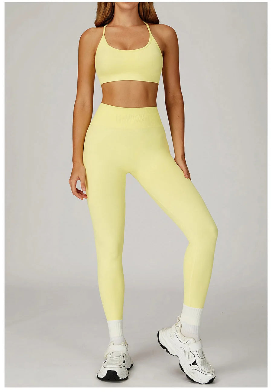 2PCS Yoga Suit Sports Set Women Gym Set Woman Tracksuit Running Workout Long Sleeve Sports Shirt Shorts and bra set Sport Outfit