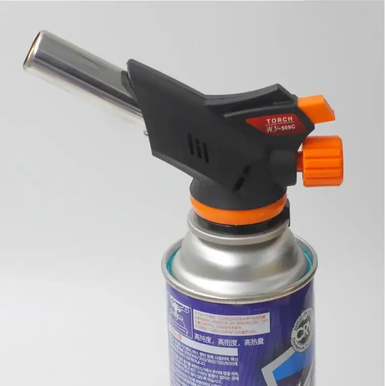 Torch Cooking AutoIgnition Butane Gas Welding-Burner Welding Gas Burner Flame Gas Torch Flame Gun Blow for BBQ Camping Cooking.