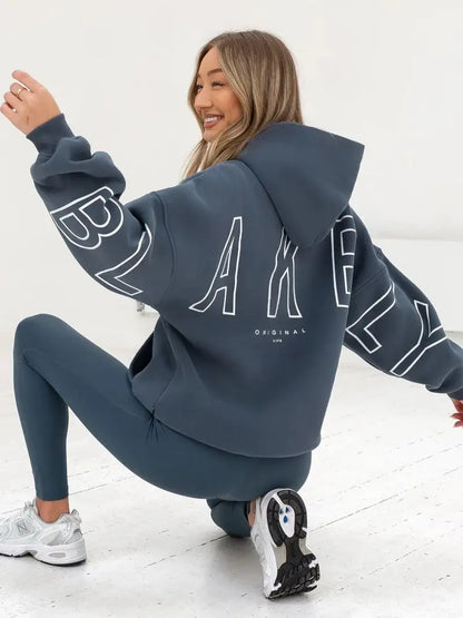 European American Fashion Printed Hooded Hip Hop Sweatshirt 2025 New Cross Border Thickened Versatile Long-sleeved Loose Clothes